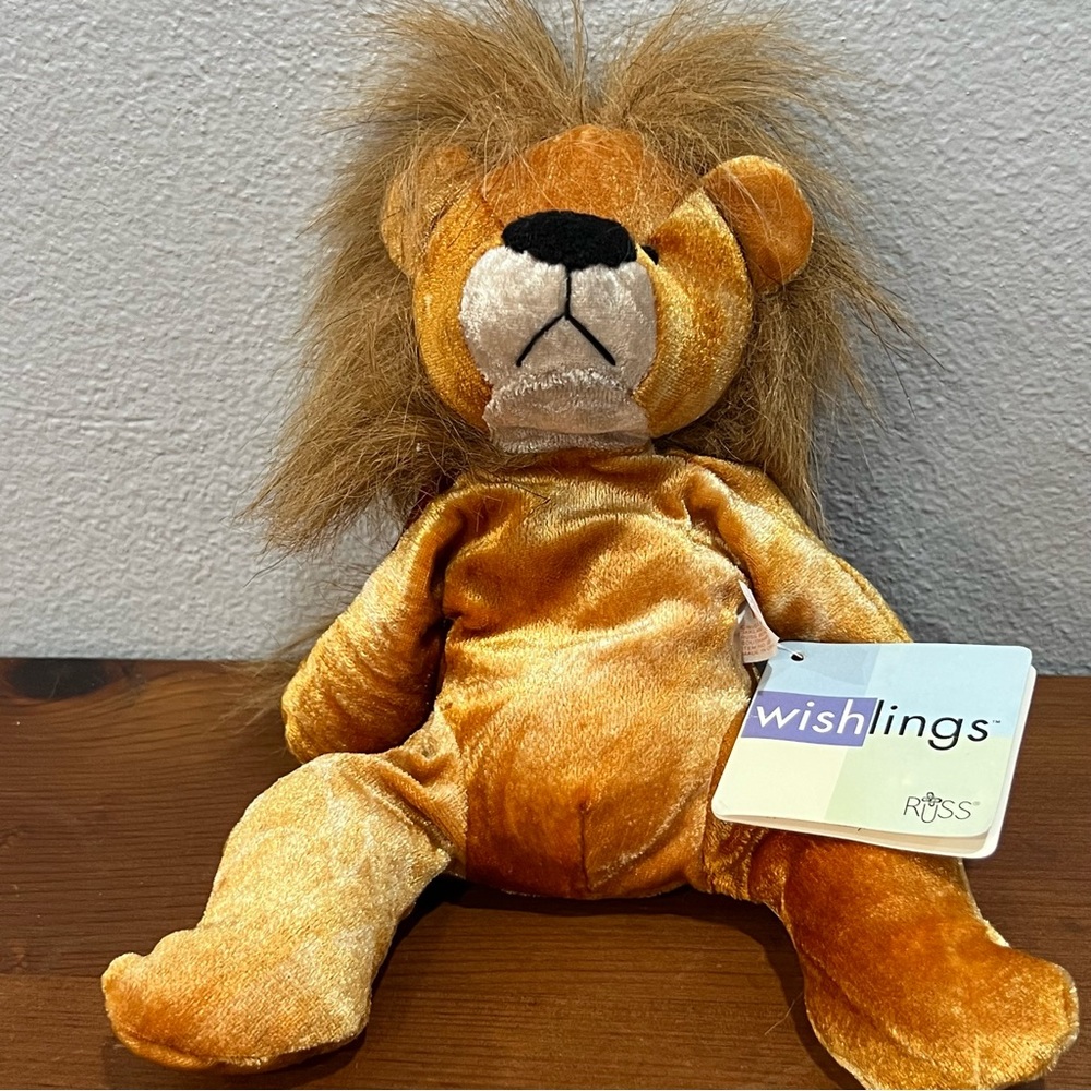 Russ Berrie & Co Wishlings “Praline” Plush Lion 9” Born March 16, 1997 #6850